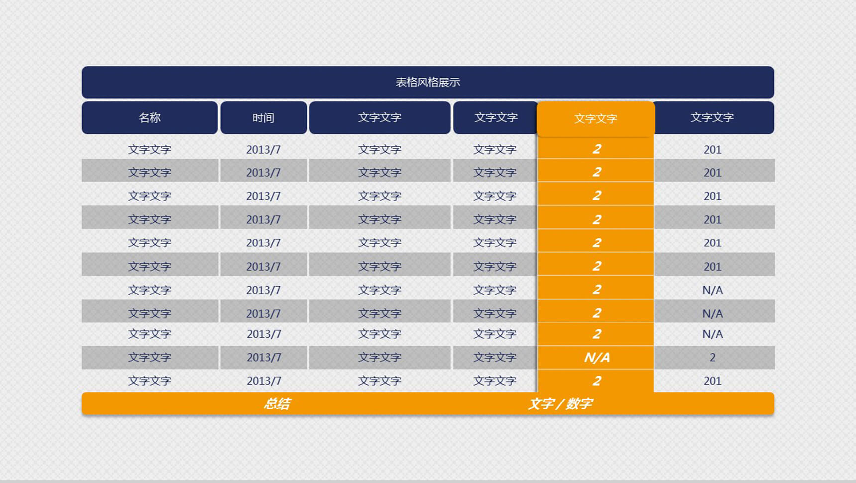 重点项目强调PPT表格模板-1