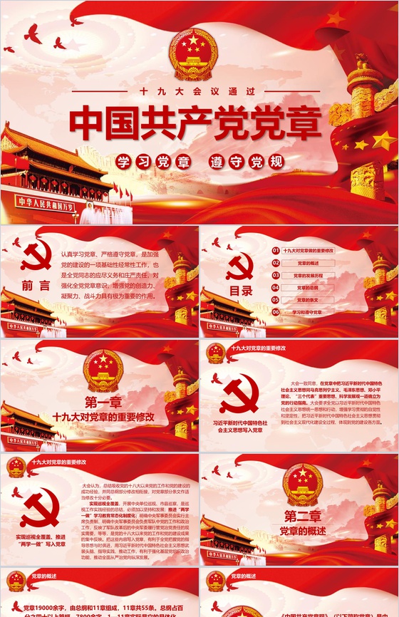 学习党章遵守党规中国共产党党章PPT模板-13