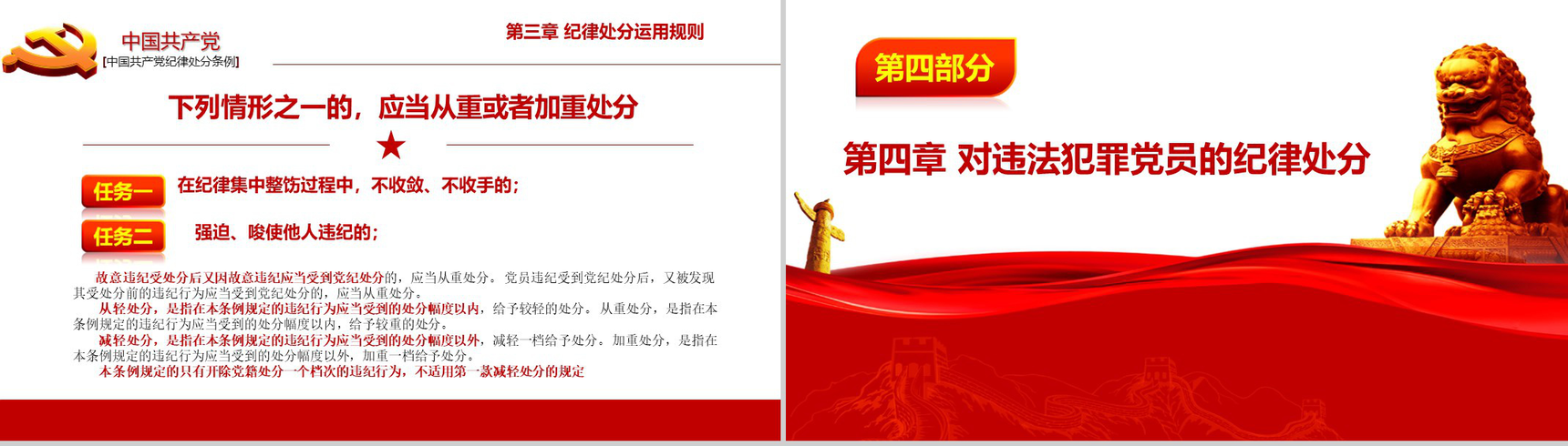 中国共产党纪律处分条例政府党建机关党建工作PPT模板-8