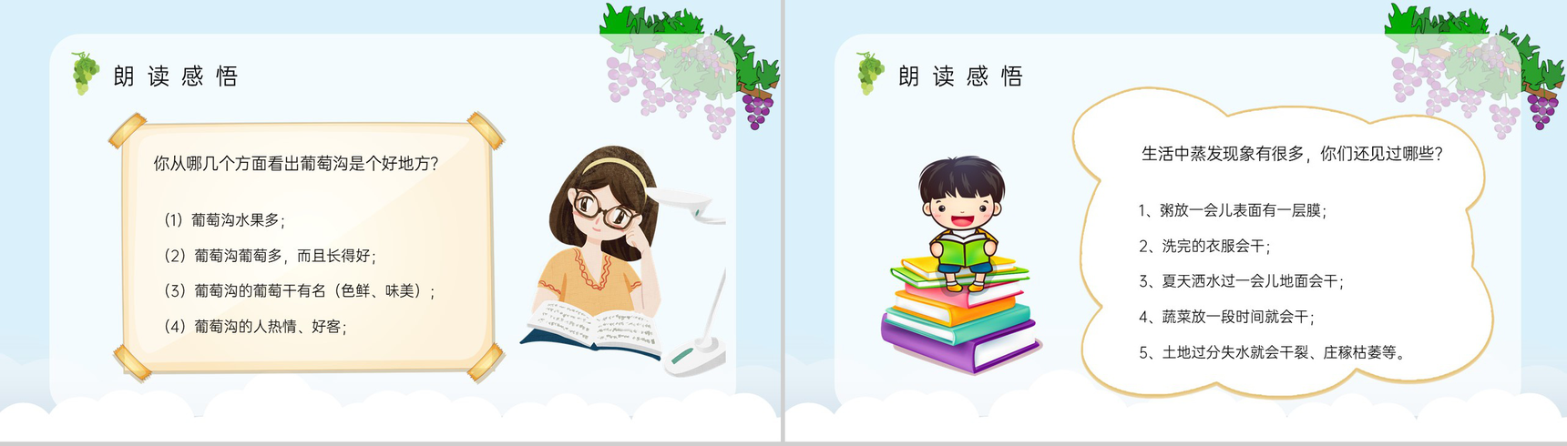 人教版《葡萄沟》小学二年级语文下册教师教学方法目标设定教育培训PPT模板-8