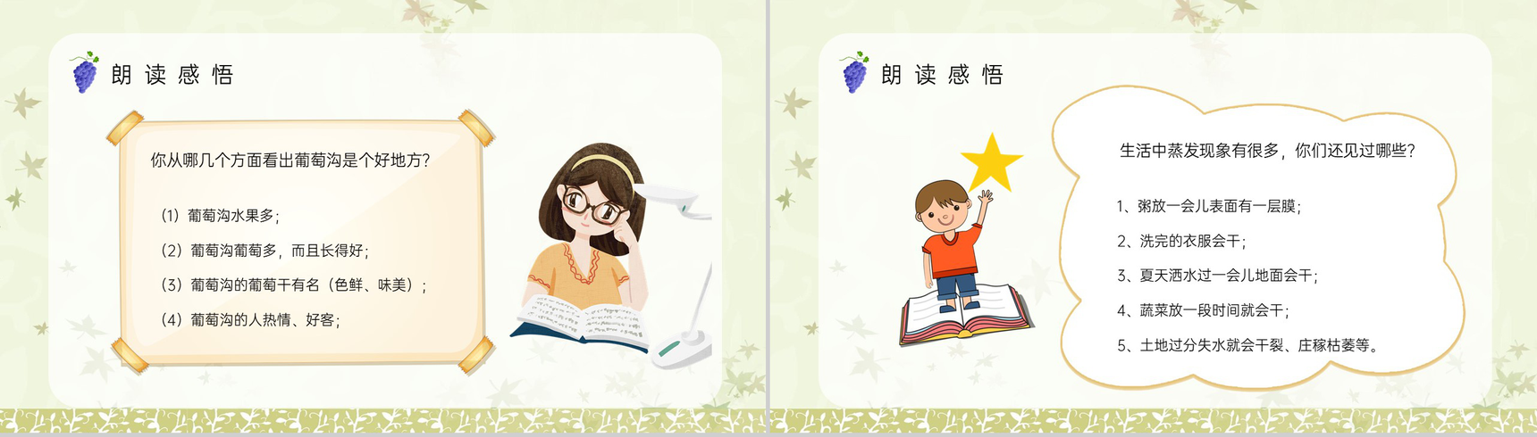 小学二年级人教版语文下册《葡萄沟》课文导读重点难点梳理通用PPT模板-8