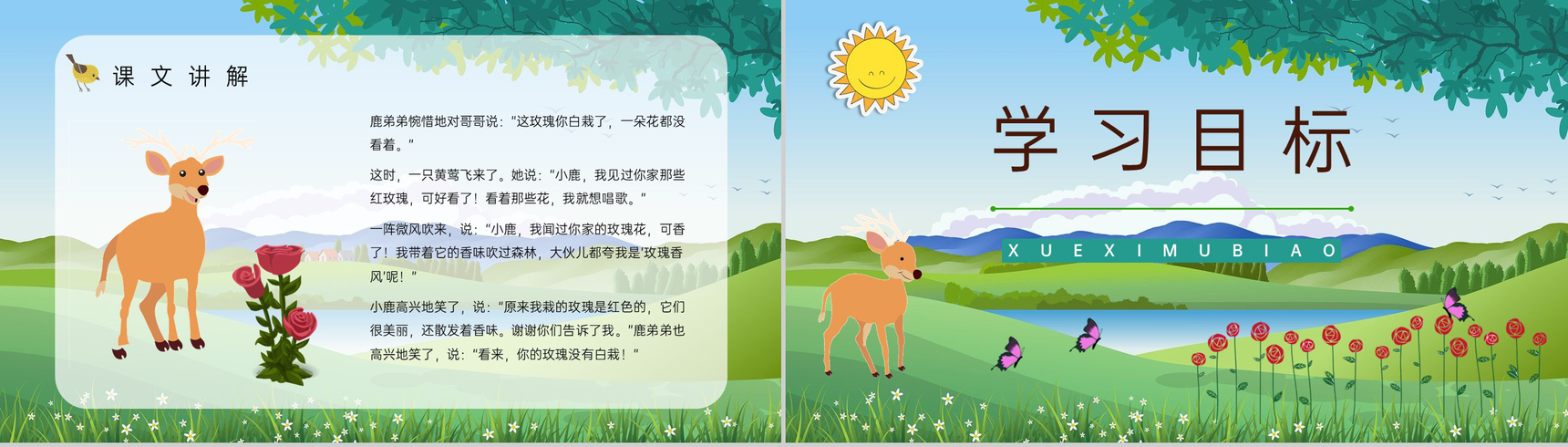教育培训《小鹿的玫瑰花》小学二年级语文下册教师备课课件PPT模板-3