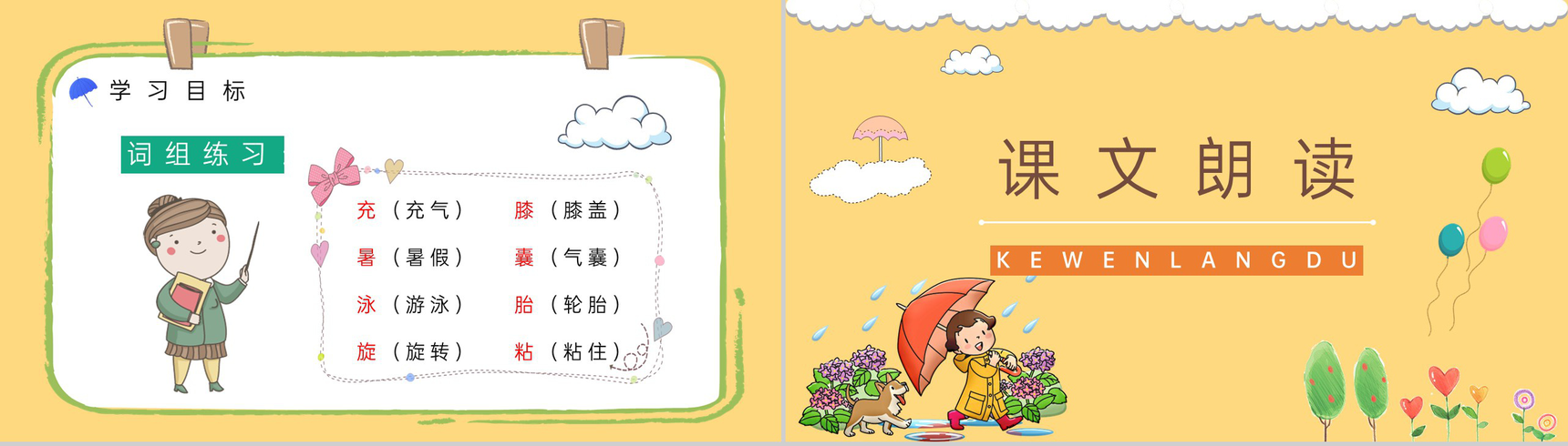 小学二年级语文下册《充气雨衣》人教版课文知识点梳理教师备课PPT模板-4