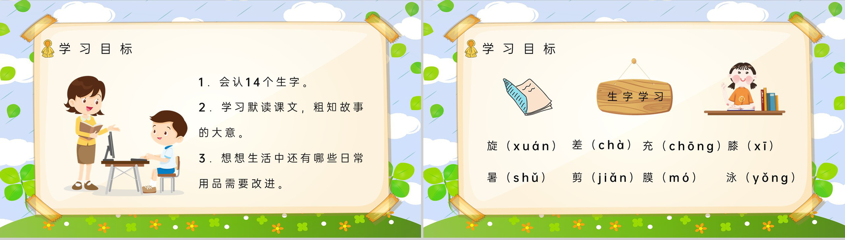 小学语文《充气雨衣》二年级下册课件设计教师教学过程梳理PPT模板-4