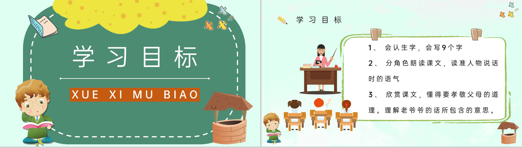 教学目标小学语文二年级下册课件《三个儿子》教育培训PPT模板-2