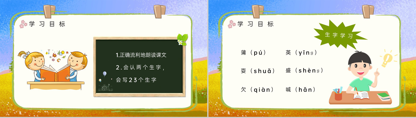 小学语文三年级上册《金色的草地》人教部编版课文导读知识点梳理PPT模板-4