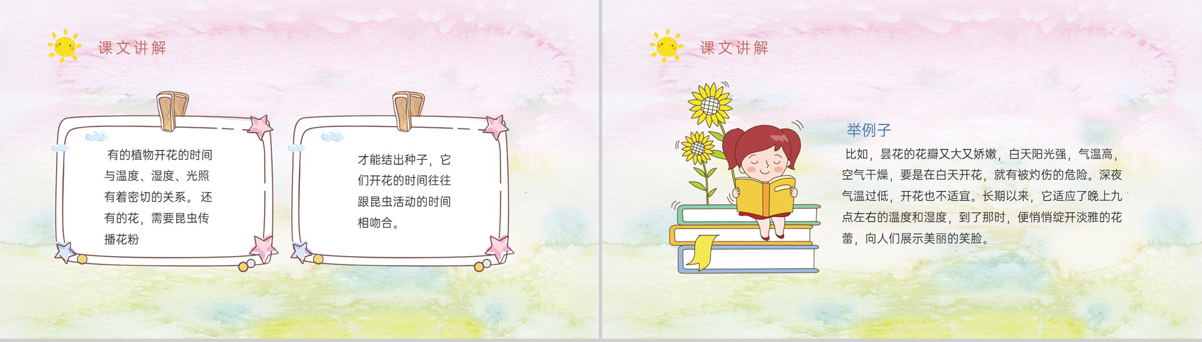 教学过程人教部编版《花钟》课后习题小学语文三年级上册课件PPT模板-8