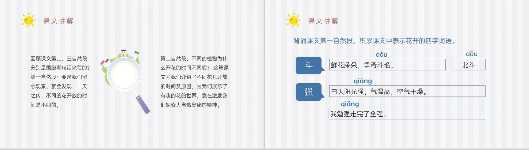 人教部编版教学目标小学语文三年级上册课件《花钟》教育培训PPT模板-9