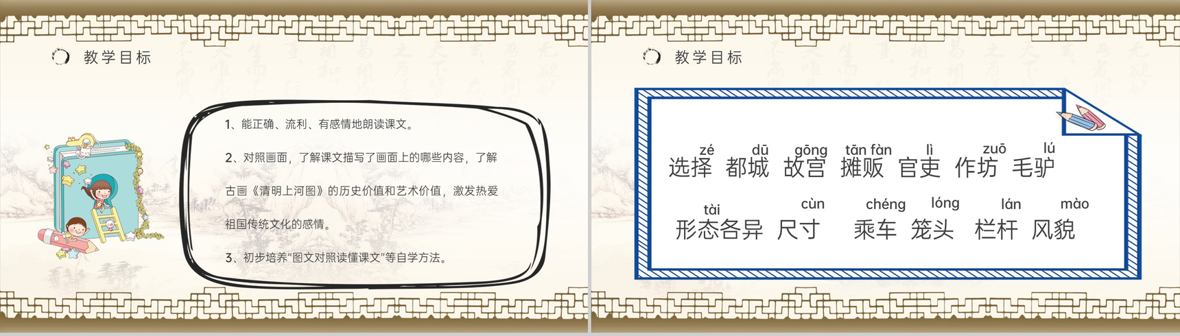 人教部编版重点难点《一幅名扬中外的画》课后习题小学语文三年级上册课件PPT模板-4