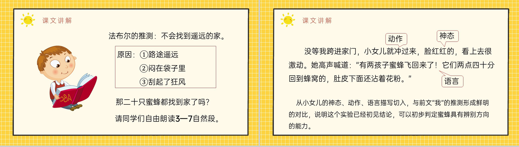 小学语文三年级上册课件课后习题《蜜蜂》教学准备人教部编版PPT模板-9