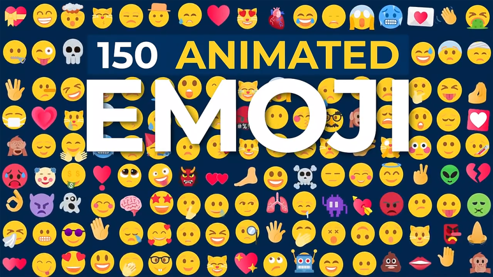 150个扁平化Emoji表情动画包