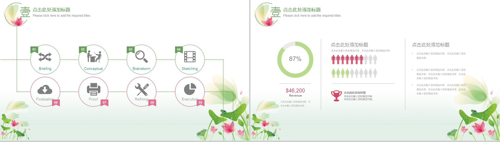 微雨清荷淡雅中国风商业计划书汇报PPT模板-7