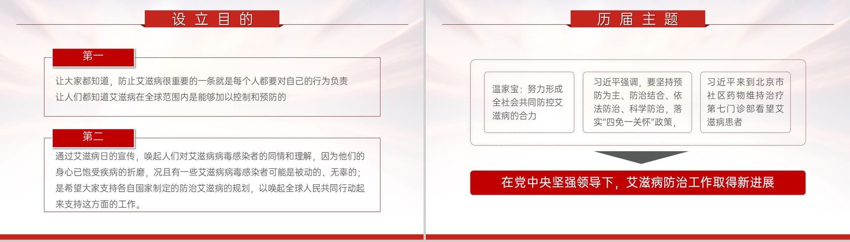 红色简约风世界艾滋病日主题教育班会PPT模板-5