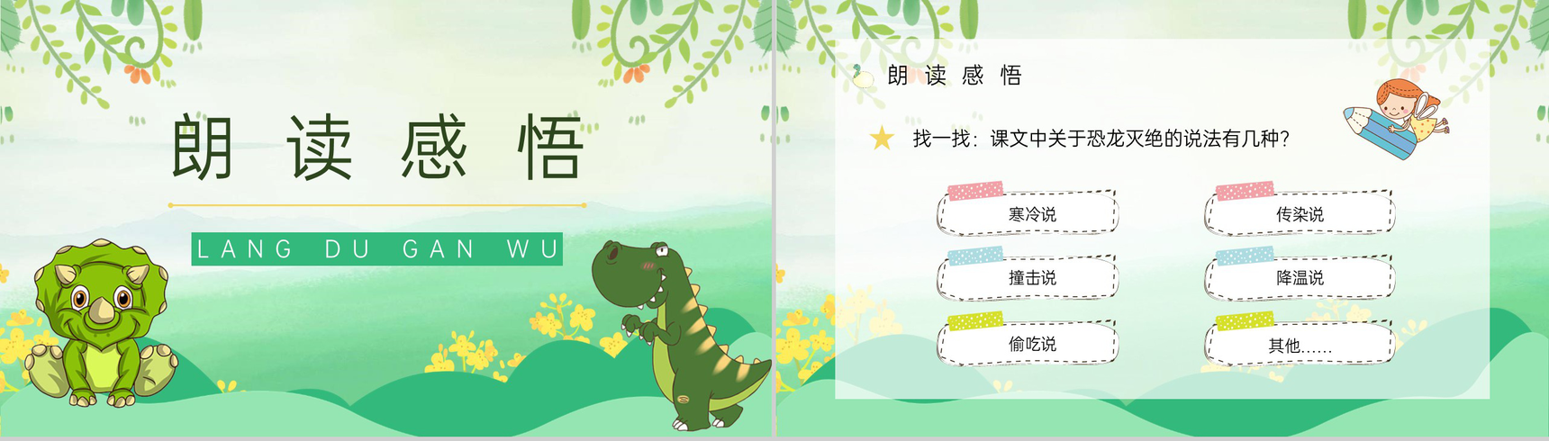 小学语文二年级下册《恐龙的灭绝》课文导读教师教案设计PPT模板-6