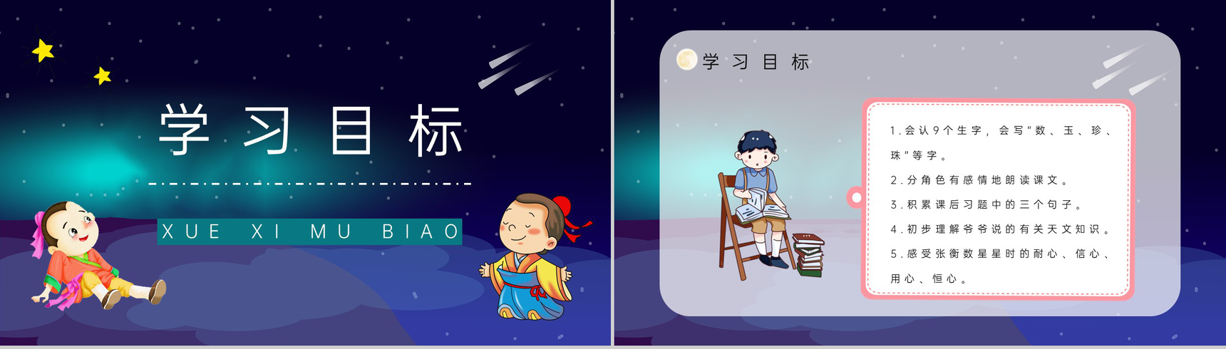 教育培训小学语文《数星星的孩子》二年级下册人教版课后习题准备PPT模板-2