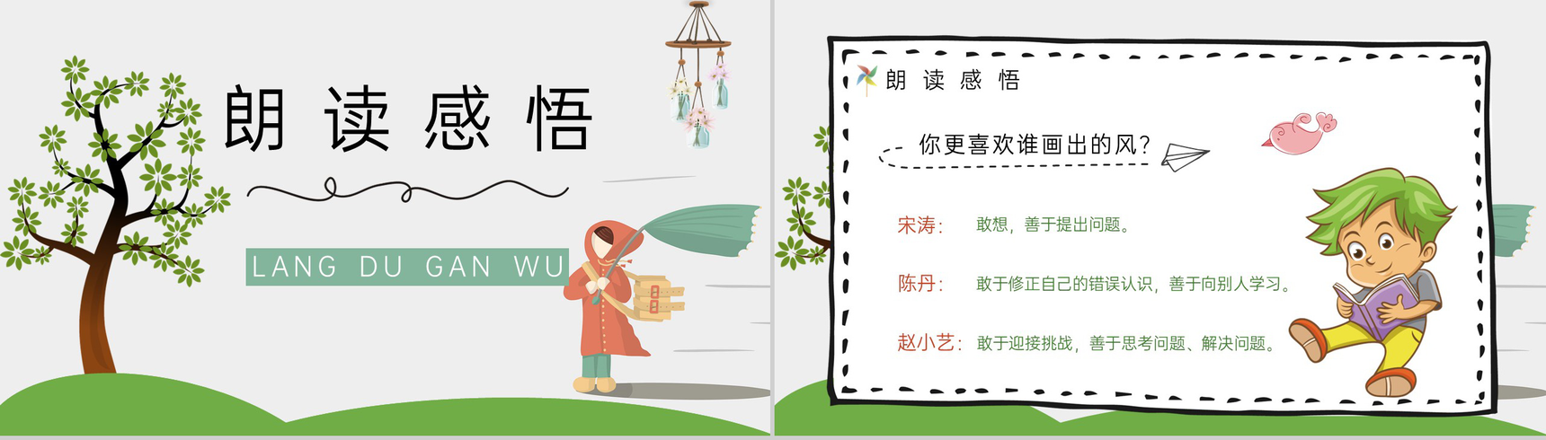 小学二年级语文下册《画风》课文知识点梳理教案设计通用PPT模板-6
