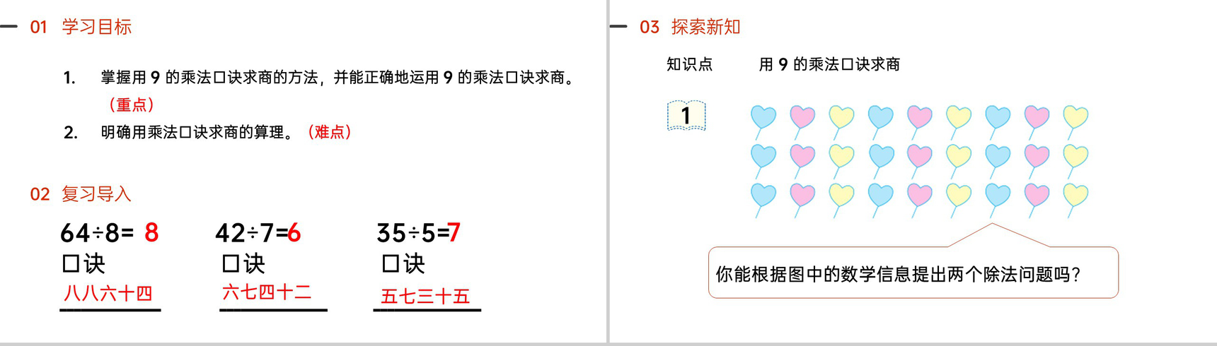 《用9的乘法口诀求商》人教版小学数学二年级下册PPT课件(第4.3课时)-2