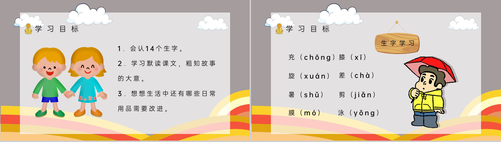 教学设计之《充气雨衣》小学语文二年级下册老师教学教案设计课件准备过程PPT模板-4