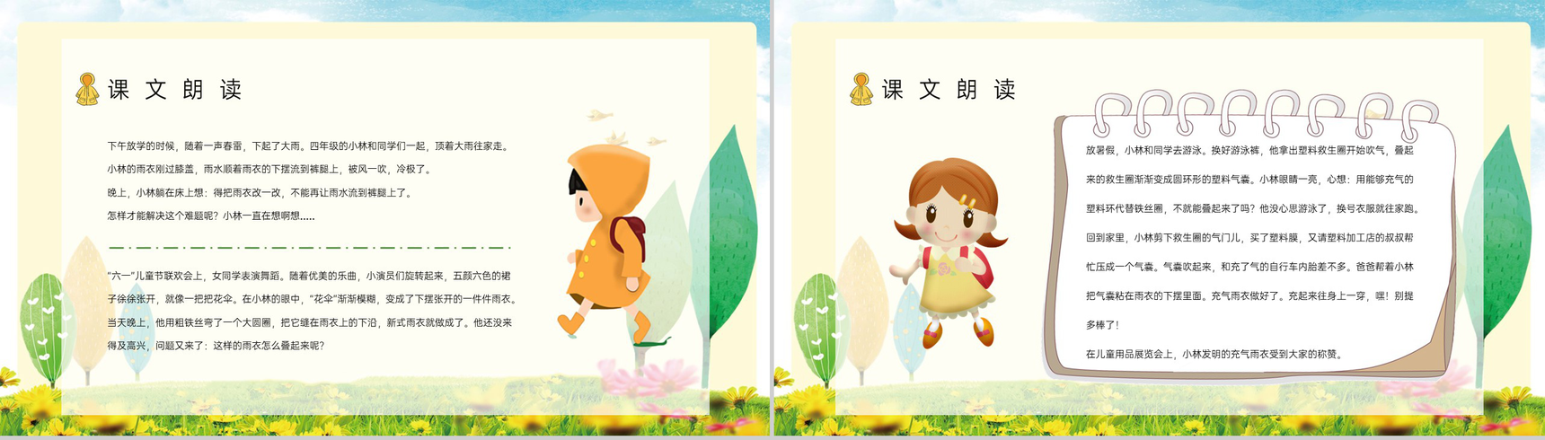 教育培训小学语文二年级下册《充气雨衣》课文导读学校公开课课件准备PPT模板-5
