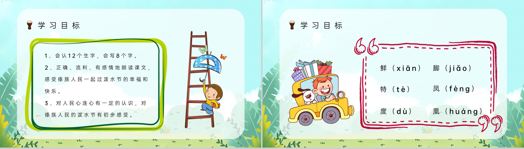 人教版《难忘的泼水节》二年级语文下册小学教师教学教案设计整理PPT模板-4