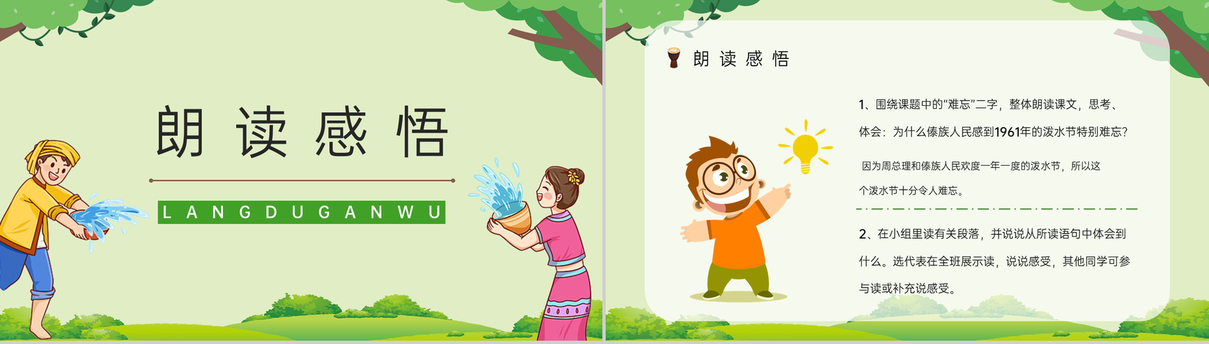 小学语文《难忘的泼水节》二年级下册课件设计教学准备教师备课课件PPT模板-7