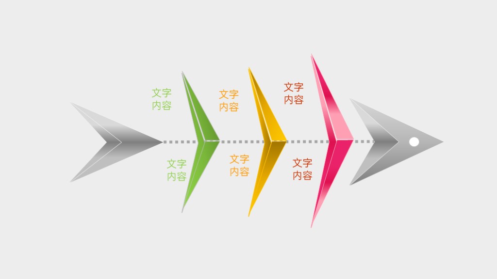 尖锐简约商务鱼骨图结构PPT图表-1