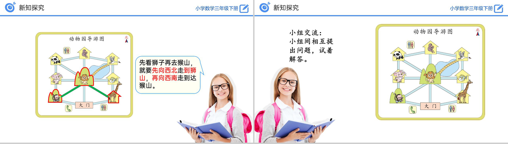 《认识简单的路线图》小学数学三年级下册PPT课件(第1.4课时)-7
