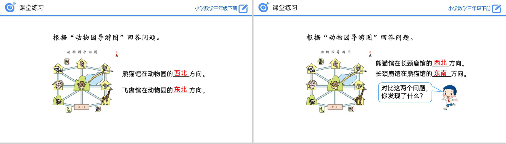 《认识简单的路线图》小学数学三年级下册PPT课件(第1.4课时)-9