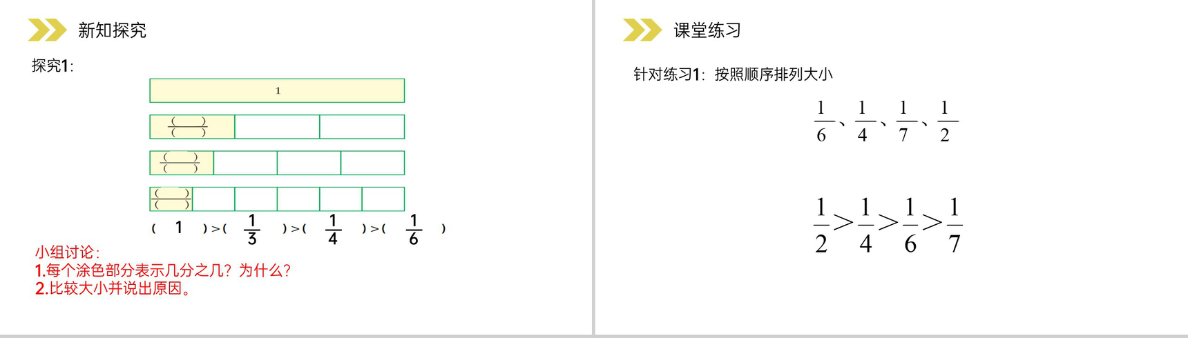 《比较几分之一的大小》人教版小学数学三年级上册PPT课件(第8.2.1课时)-6