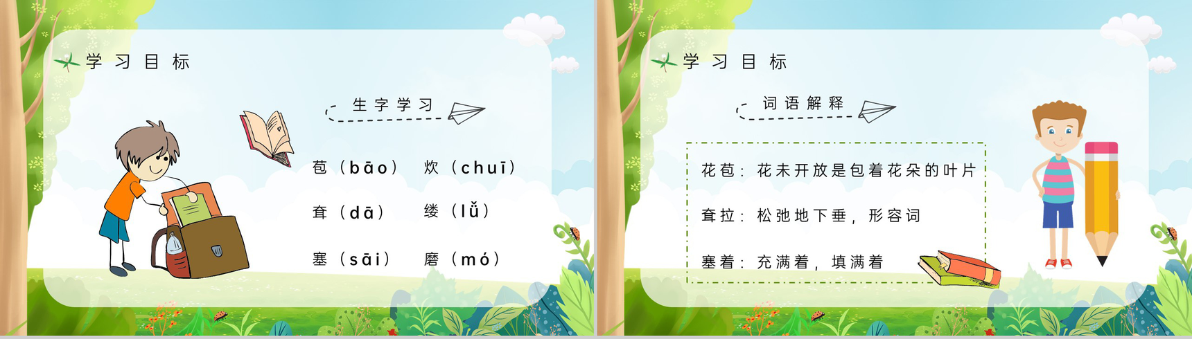 小学语文三年级上册《槐乡的孩子》课文导读知识点梳理教师备课PPT模板-3