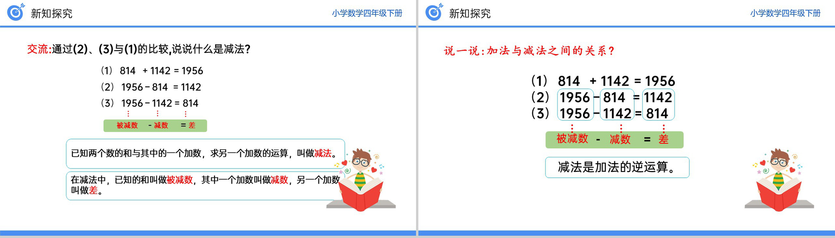 《加、减法的意义和各部分之间的关系》小学数学四年级下册PPT课件(第1.1课时)-7