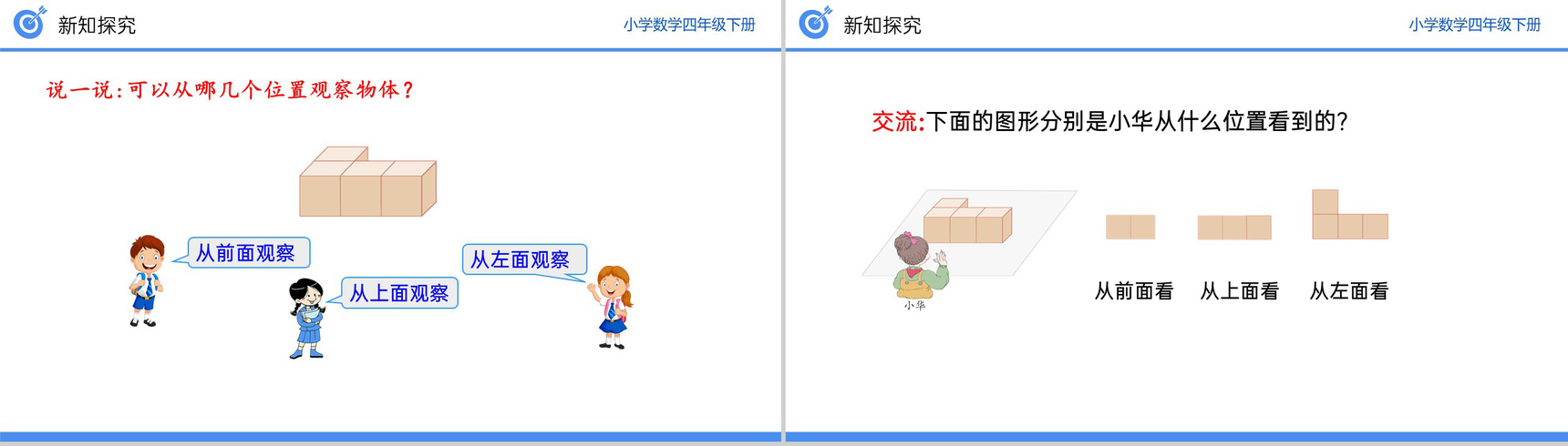 《从不同位置观察同一物体的形状》小学数学四年级下册PPT课件(第2.1课时)-5