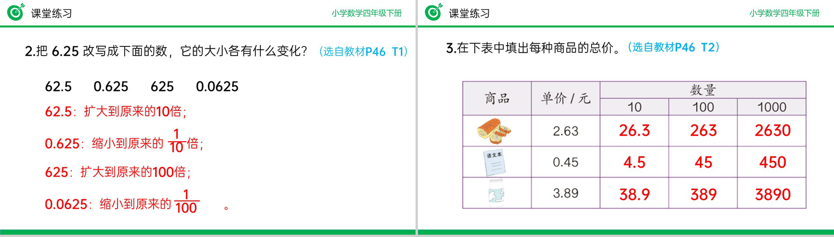 《小数点移动引起小数大小变化的规律》小学数学四年级下册PPT课件(第4.3.1课时)-13