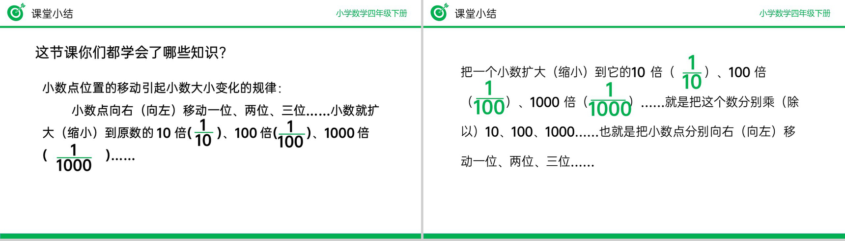 《小数点移动引起小数大小变化的规律》小学数学四年级下册PPT课件(第4.3.1课时)-16