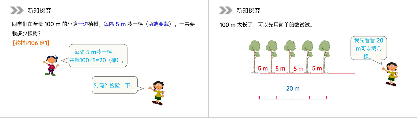 《植树问题》人教版小学数学五年级上册PPT课件(第7.1.1课时)-4