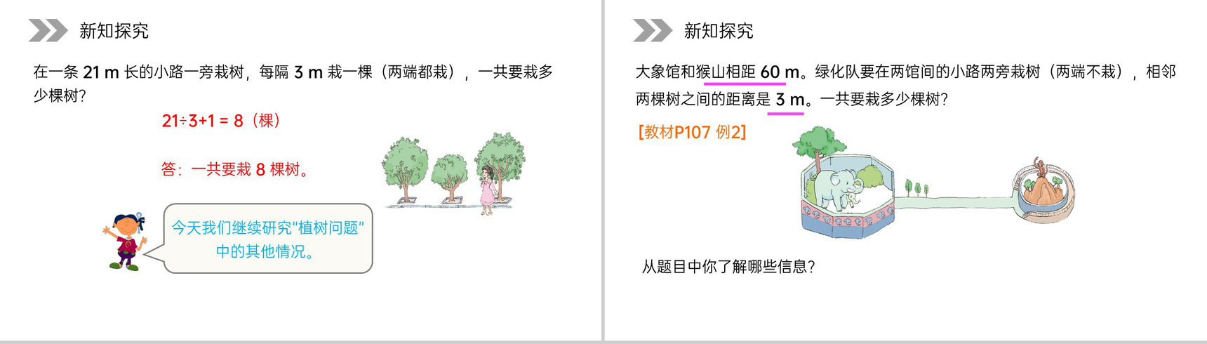 《植树问题》人教版小学数学五年级上册PPT课件(第7.1.2课时)-2
