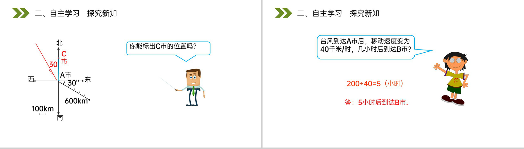 《根据方向和距离标出物体位置》人教版小学六年级上册数学PPT课件(第2.2课时)-5