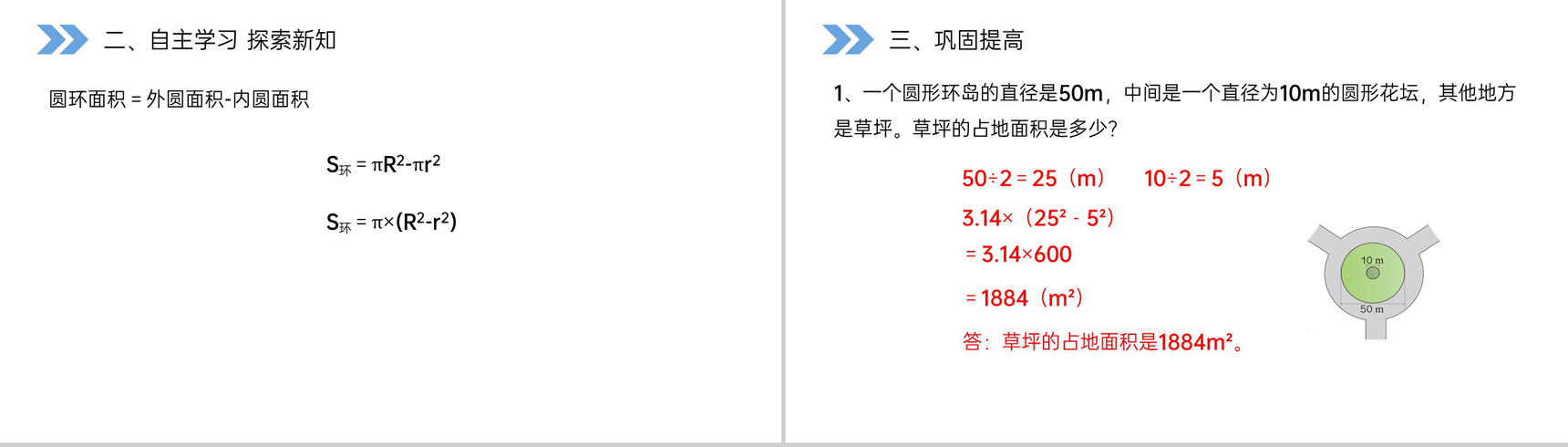 《圆环的面积》人教版小学六年级上册数学PPT课件(第5.4课时)-3