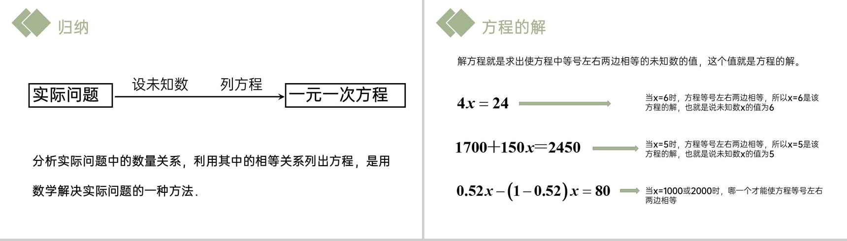 《 一元一次方程》七年级初一上册PPT课件(第3.1.1课时)-8