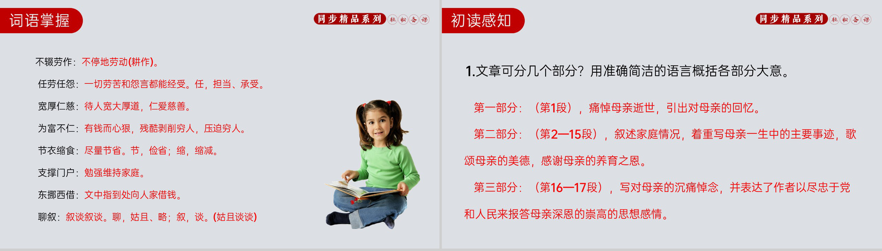 《回忆我的母亲》人教版八年级上册语文PPT课件-4
