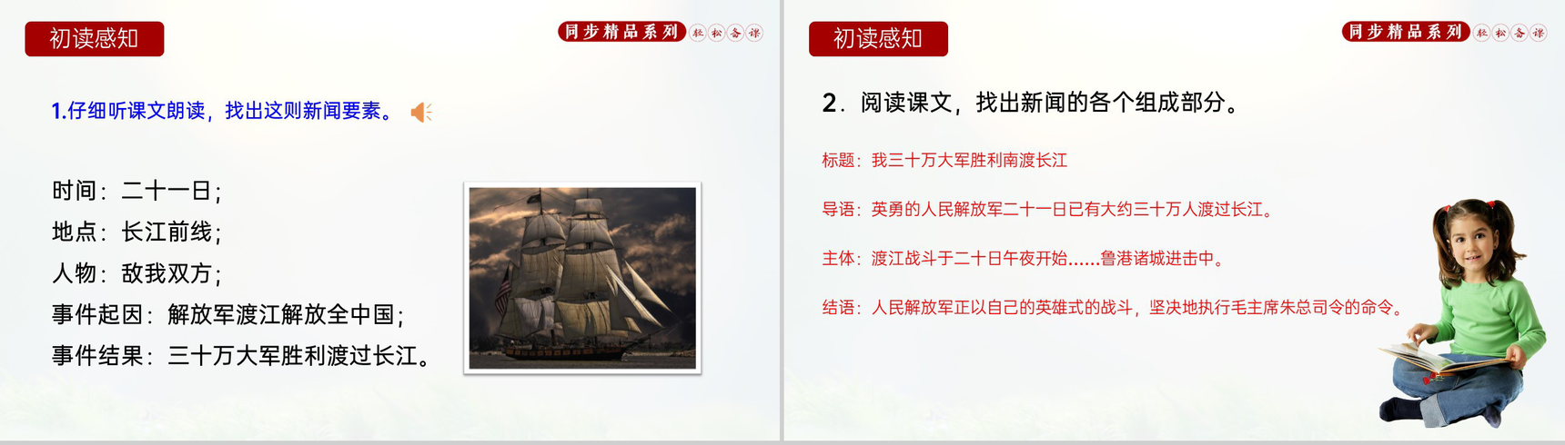 《我三十万大军胜利南渡长江》人教版八年级上册语文PPT课件-6