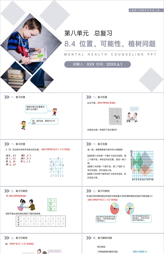 《位置、可能性、植树问题》人教版小学数学