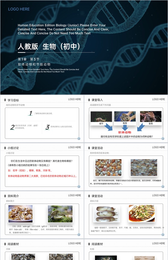 《软体动物和节肢动物》八年级初二上册PP