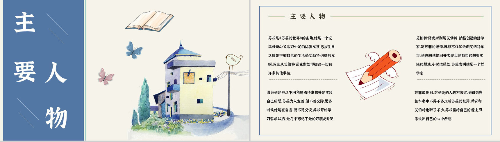 《苏菲的世界》乔斯坦贾德所著长篇小说介绍人物形象分析课件PPT模板-7