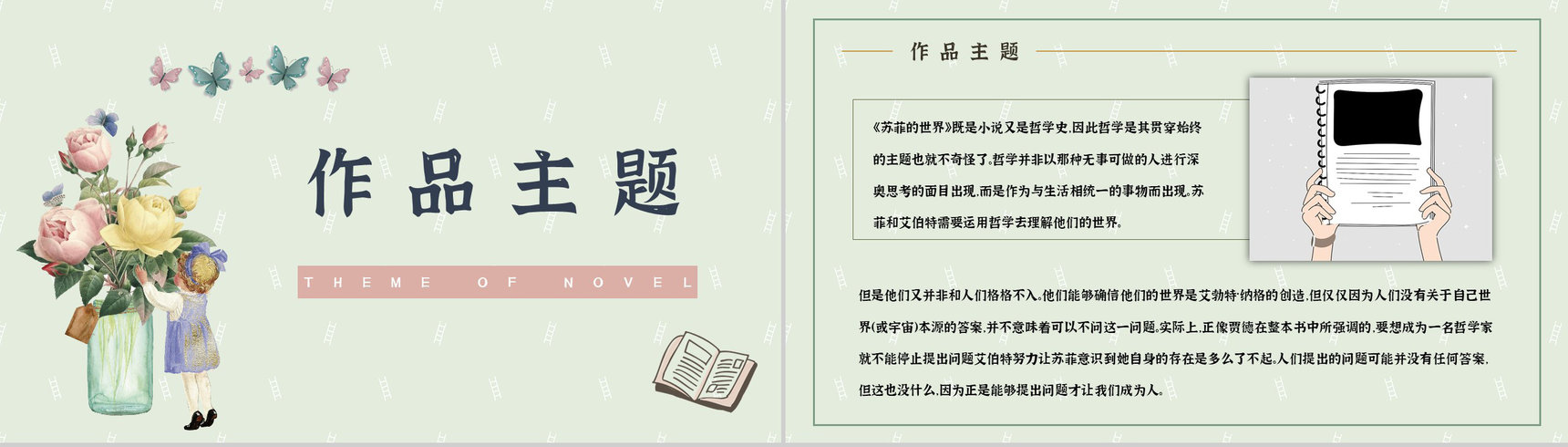 国外长篇小说乔斯坦贾德《苏菲的世界》读书笔记整理心得体会分享PPT模板-2