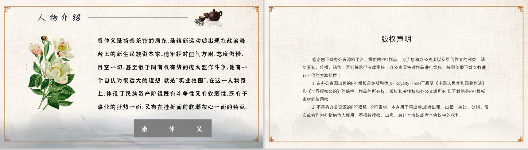 《茶馆》内容作者简介老舍读书分享名著逻辑梳理PPT模板-12