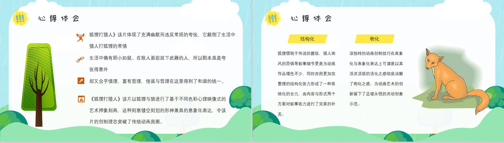 读书笔记金近《狐狸打猎人》人物分析名著片段赏析PPT模板-6