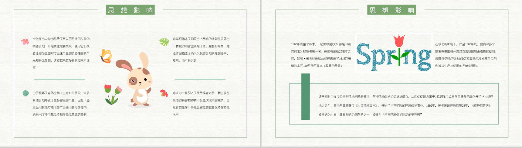青少年必读图书之蕾切尔卡逊《寂静的春天》读书笔记整理阅读心得体会交流PPT模板-6