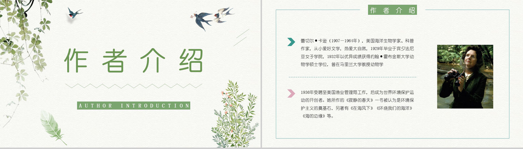青少年必读图书之蕾切尔卡逊《寂静的春天》读书笔记整理阅读心得体会交流PPT模板-9