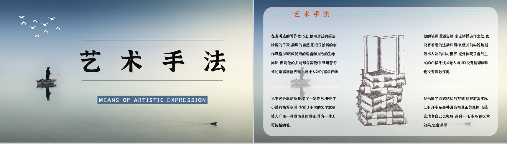 中学生必读小说海明威《老人与海》文学作品赏析教师备课课件PPT模板-2